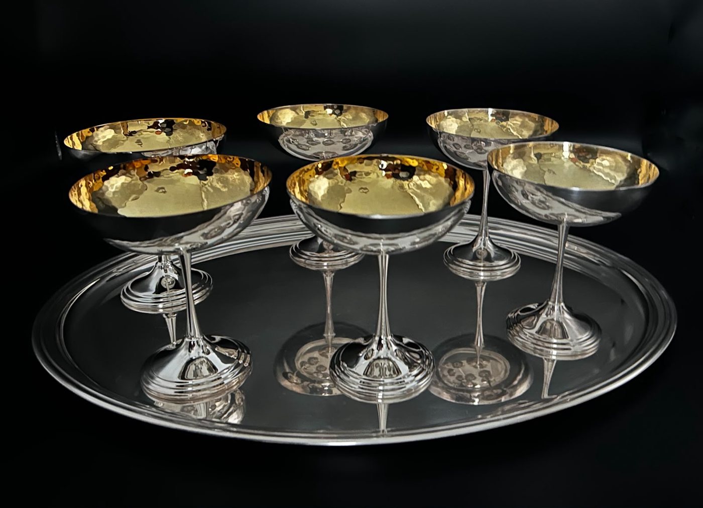 Coppe da Champagne in oro e argento Anima Aurea